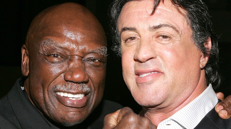 Tony Burton souriant avec Sylvester Stallone
