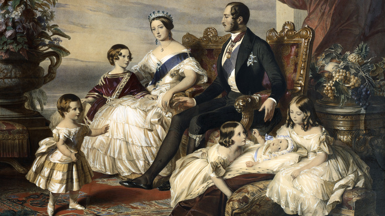 Victoria et Albert avec leurs jeunes enfants