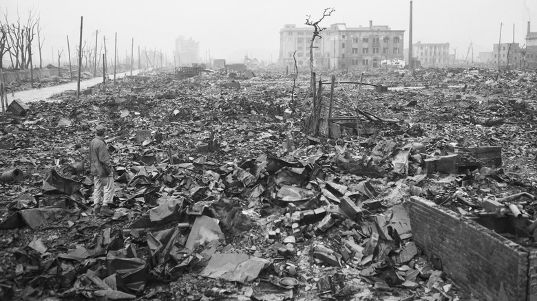 Section d'Hiroshima détruite par la bombe atomique