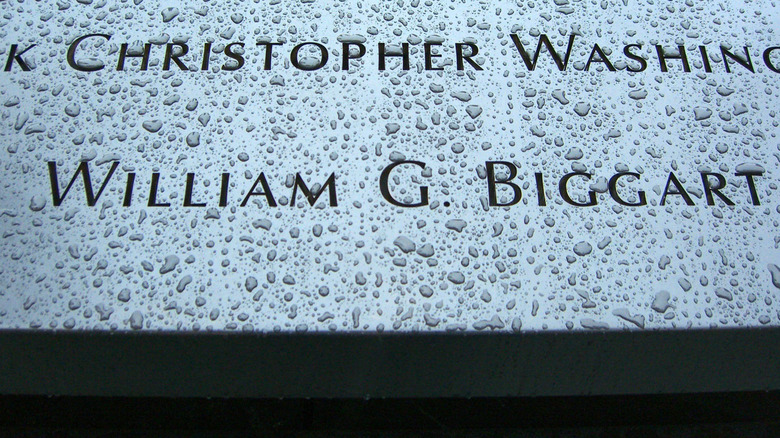 Nom de Bill Biggart sur la plaque commémorative du 11 septembre