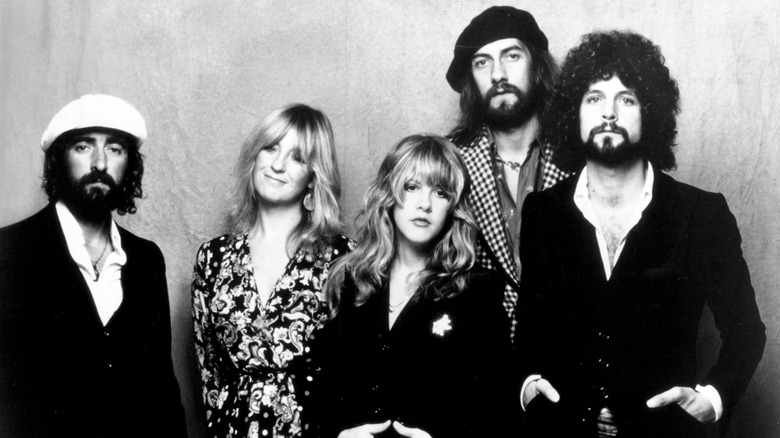 Photo en noir et blanc de Fleetwood Mac vers 1970