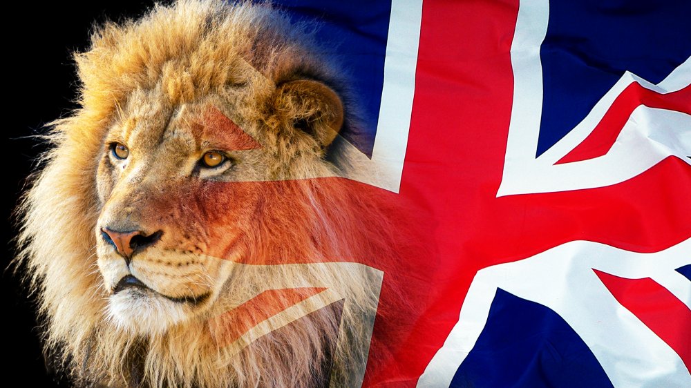 A lion and the Union Jack