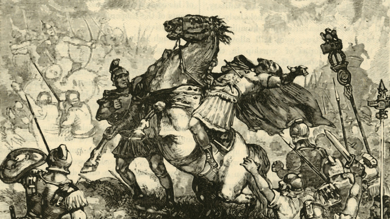 Illustration imaginée de la mort de Julien l'Apostat au combat