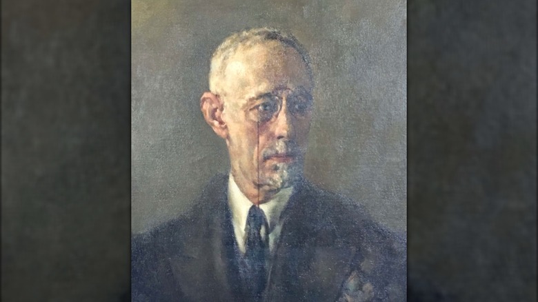 Portrait de Nikolaos Hatzidakis portant un pince-nez