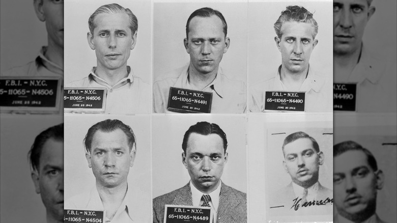 Photos d'identité judiciaire de six des saboteurs allemands capturés lors de l'Opération Pastorius