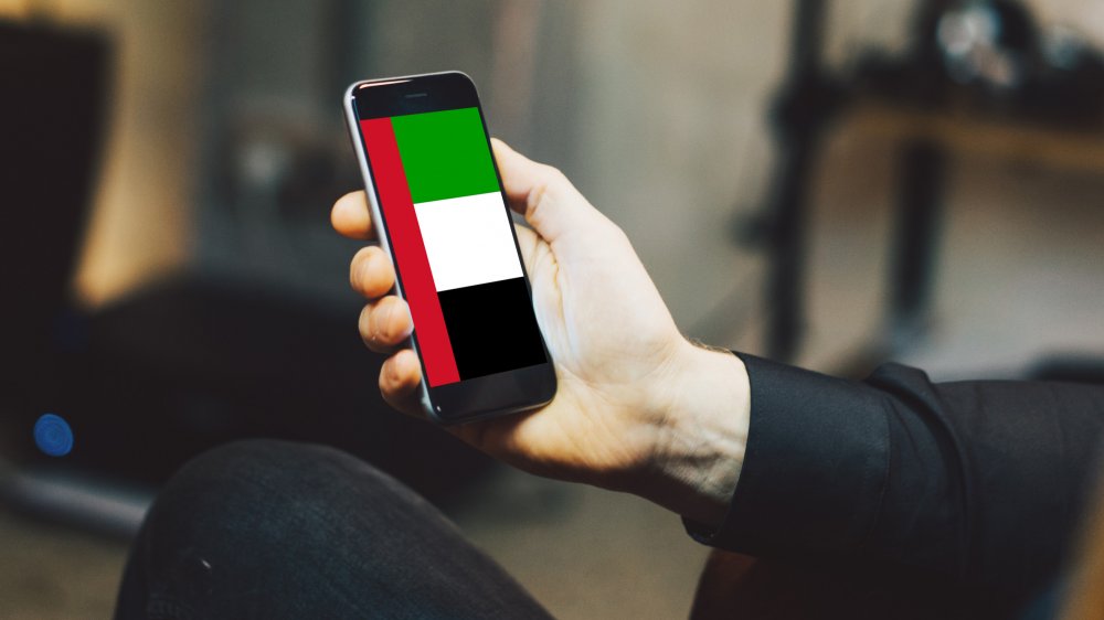 Téléphone avec le drapeau des Émirats arabes unis
