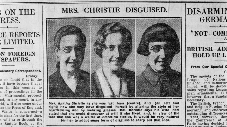 Article de presse sur la disparition d'Agatha Christie