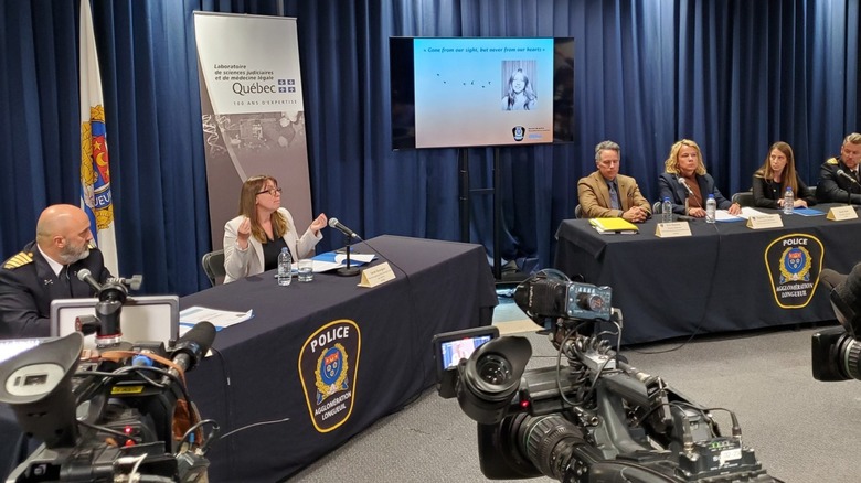 Conférence de presse tenue par la police de Longueuil