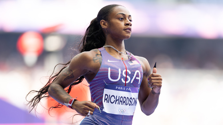 La sprinteuse Sha'Carri Richardson en pleine course