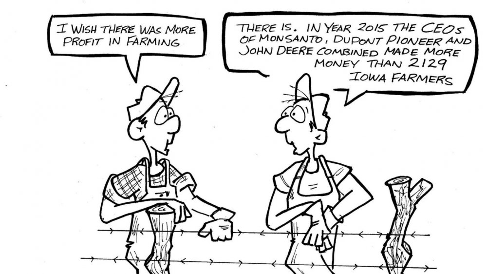 political cartoon, farming