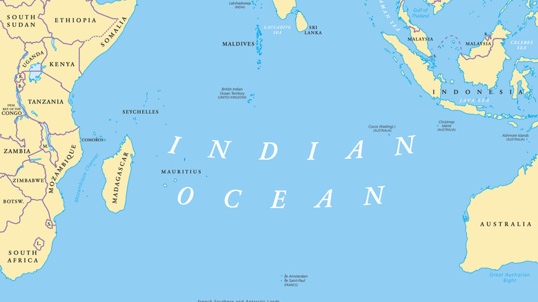 Carte de l'océan Indien