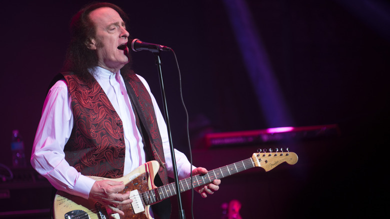 Tommy James sur scène, jouant de la guitare et chantant