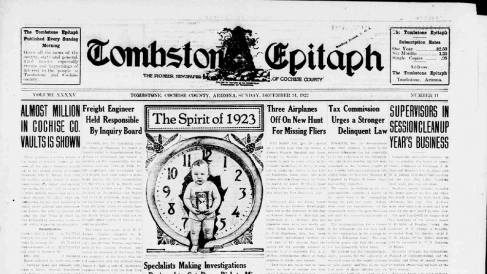 La une du Tombstone Epitaph, Gunfight at the OK Corral