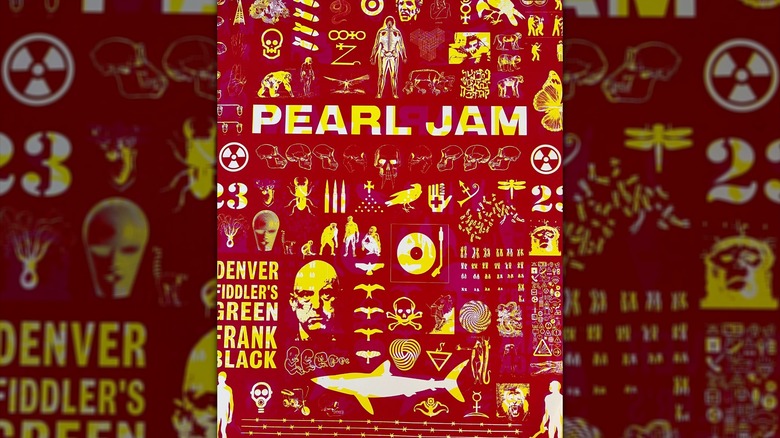 Affiche collage rouge de Pearl Jam