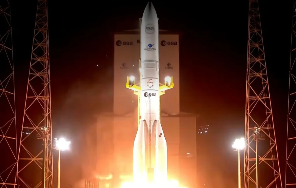Ariane 6 : succès du 7e lancement avec 32 satellites Amazon en orbite