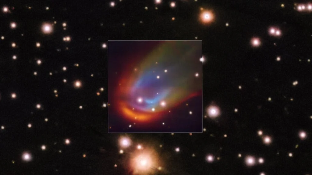 Visualisation de l’onde de choc autour de la naine blanche RXJ0528+2838 observée par l’ESO