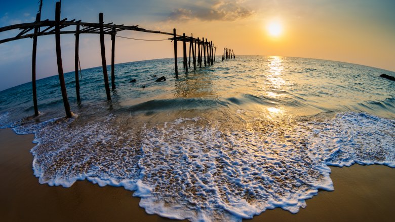 côte du New Jersey au coucher du soleil
