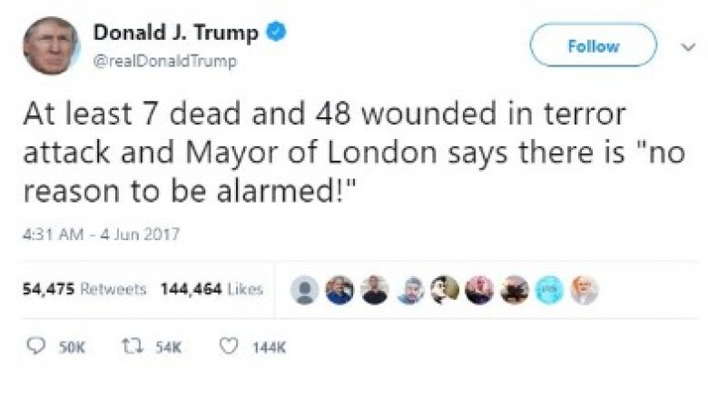 Donald Trump et Sadiq Khan
