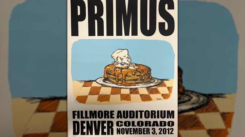 Affiche Primus avec une motte de beurre sur des pancakes