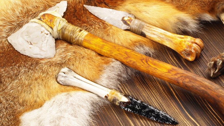 Armes préhistoriques de l'âge de pierre