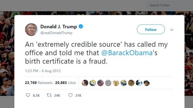 Donald Trump théorie du complot sur la naissance d'Obama