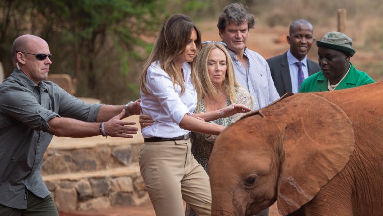 Melania Trump et un agent du Secret Service
