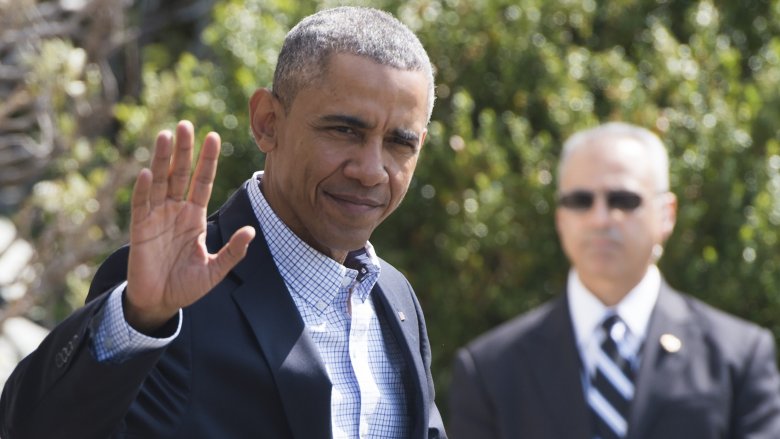Barack Obama avec un agent du Secret Service