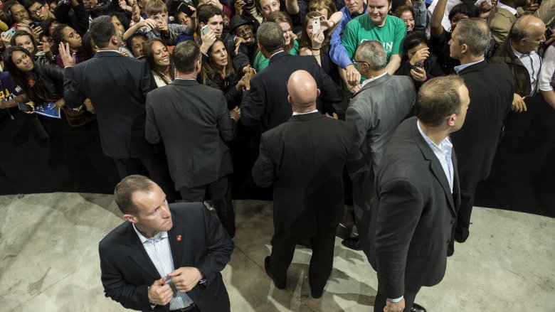 Obama avec des agents du Secret Service