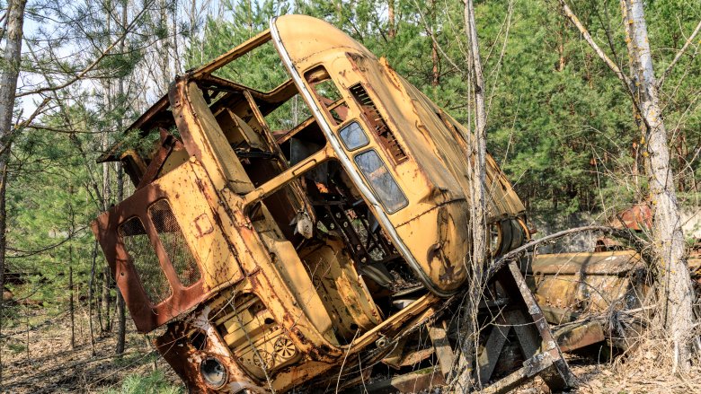 ancien bus scolaire accidenté