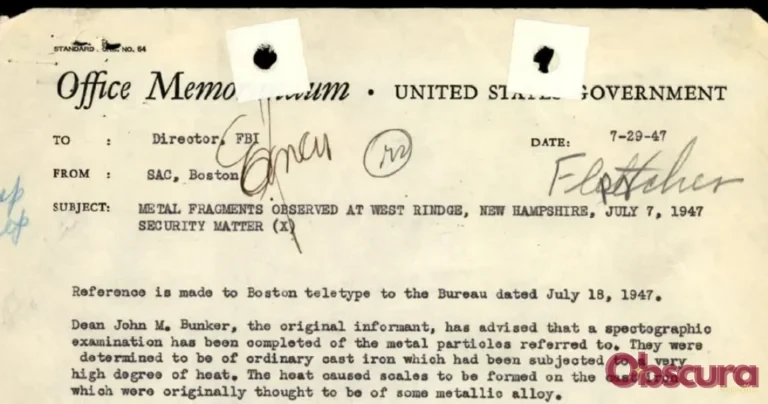 West Rindge 1947 : les fragments de fonte que le FBI a peut-être détruits avant de les comprendre