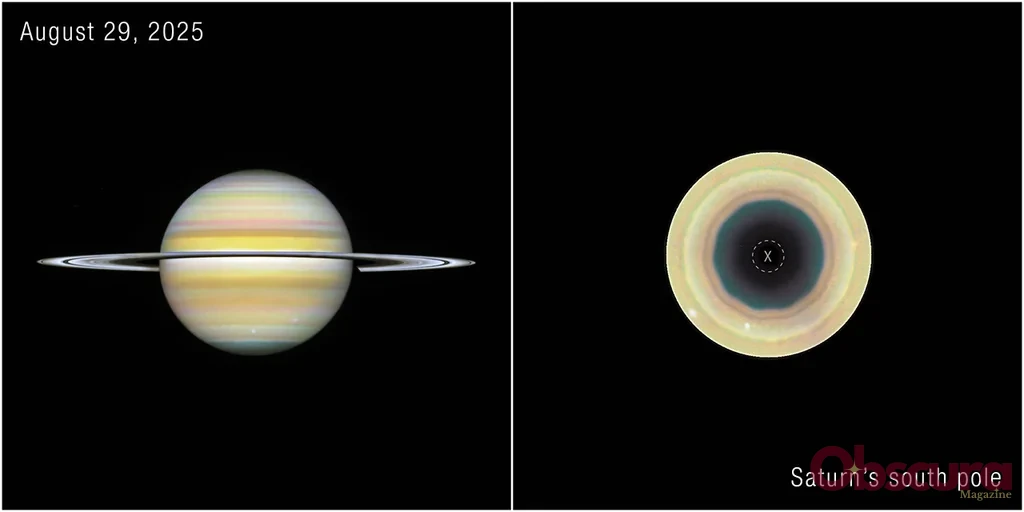 Hubble observe un décagone autour du pôle Sud de Saturne